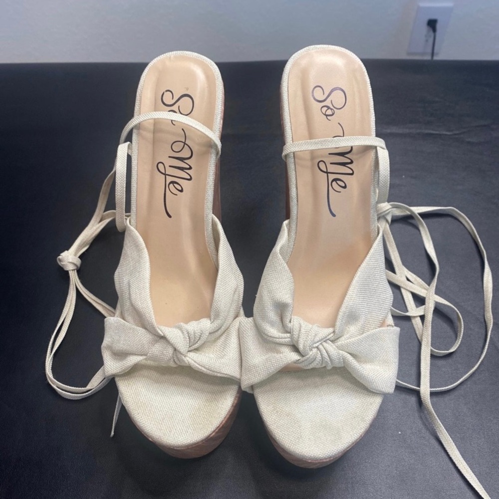 FOREVER21 Lace-Up Platform Wedges